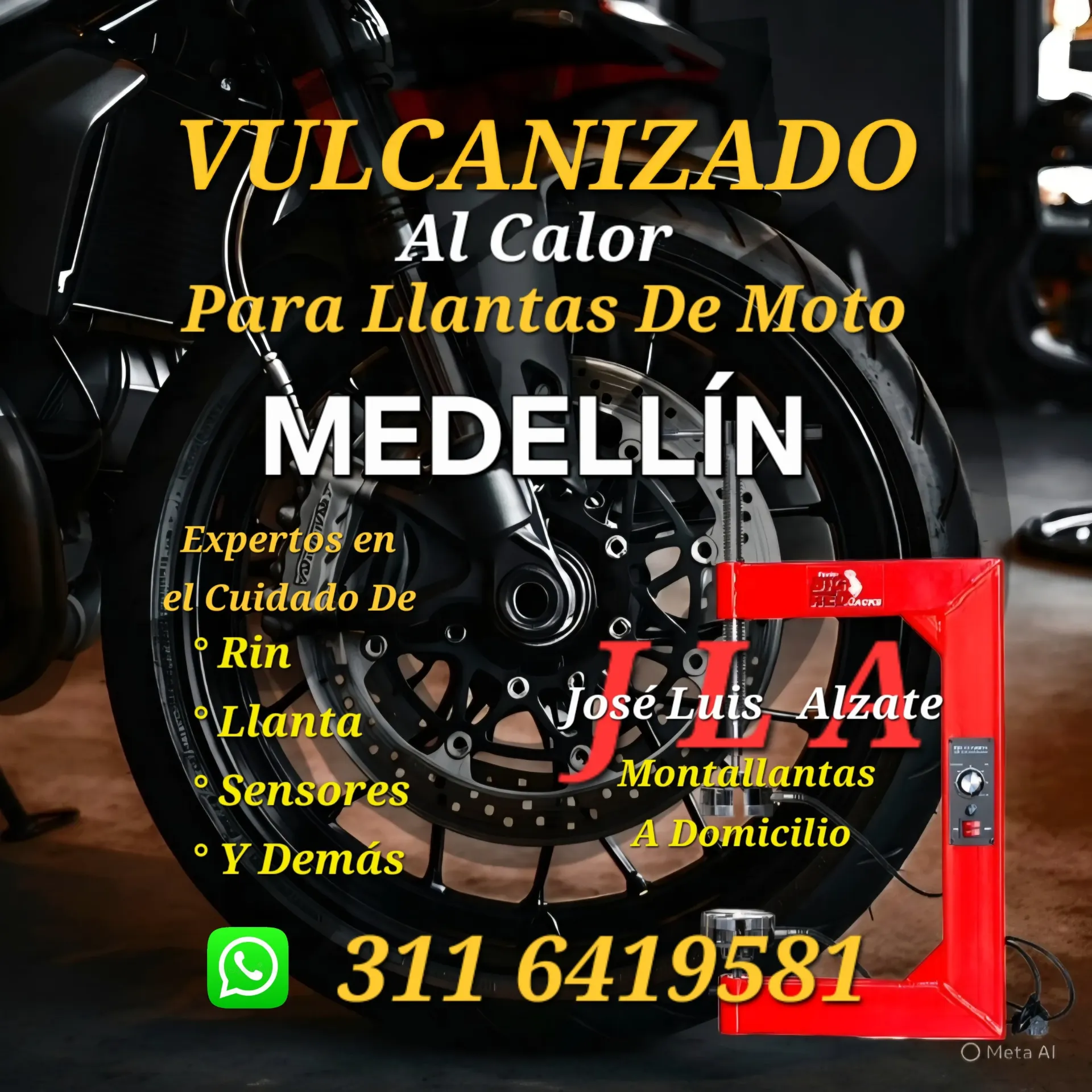 Vulcanizada y Reparacion para llantas de moto, cortadas o con huecos grandes